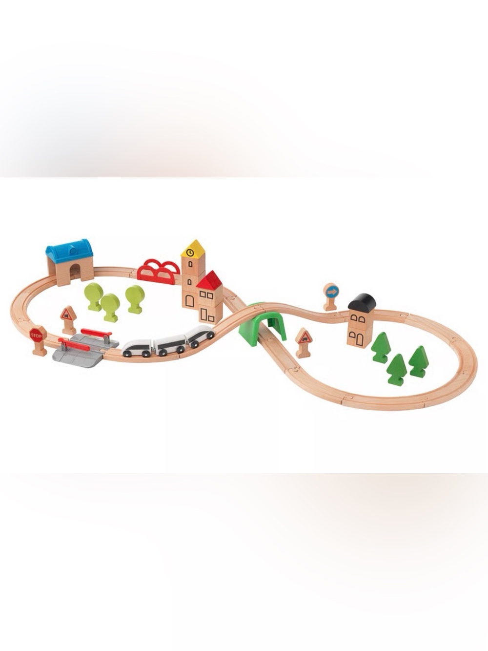 IKEA LILLABO 45-piece train set with wooden track and accessories
